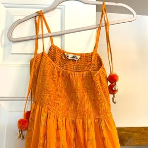Orange SMF maxi dress with adjustable straps